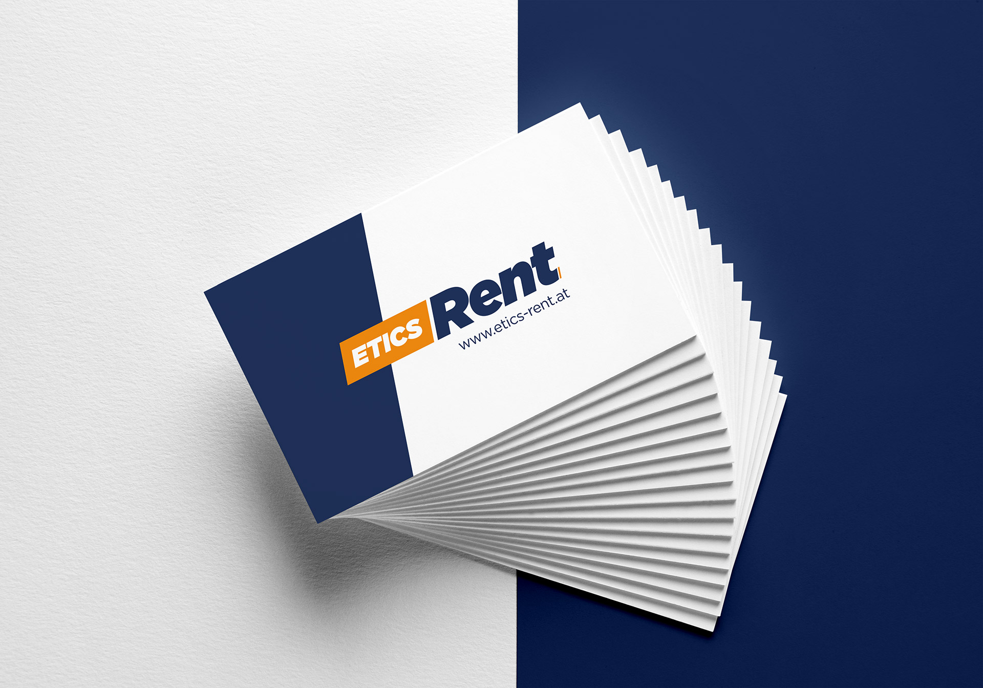 Etics Rent Visitenkarte und Logo